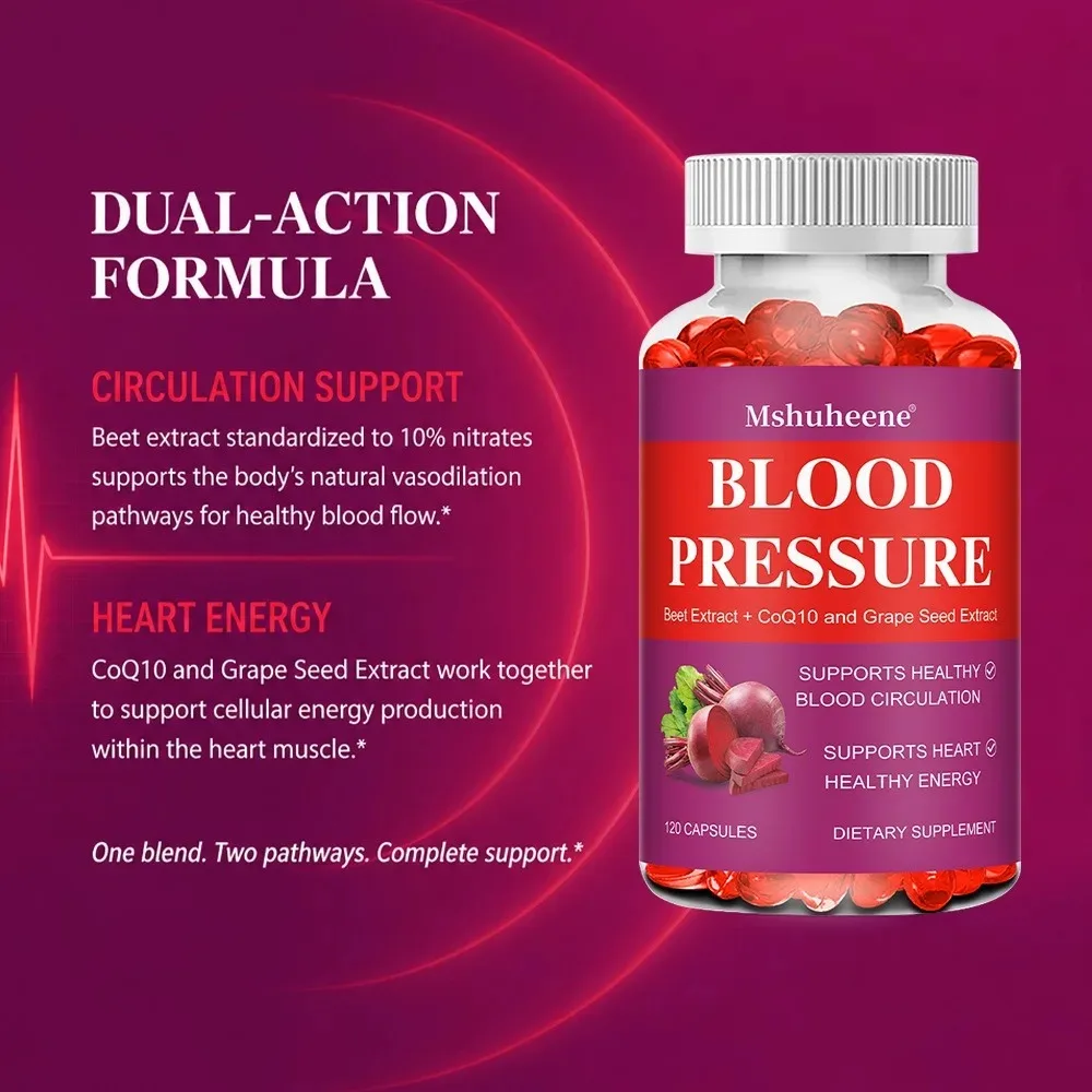 Organic Beetroot Capsules+CoQ10+Grape Seed Extract- Supports Healthy Blood Circulation Heart Healthy Energy