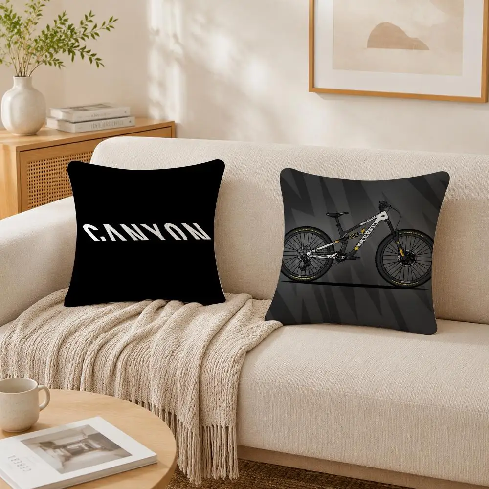 Cool C-Canyons Bicycles Cushion Cover Plush Decorative Pillow Case With Hidden Zipper Cutecore Room Decor For Home