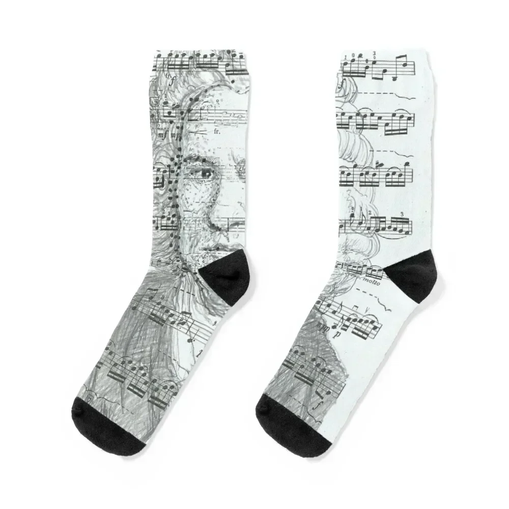 Classical Music Johann Bach Socks bright garter Crossfit football fashionable Socks Women Men's