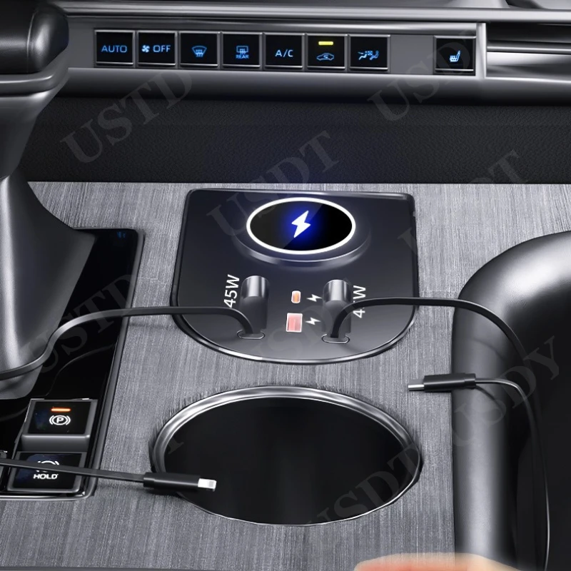 Fit for Toyota Sienna XL40 GRANVIA 2024 2023 2022 2021 USB Type-C Fast Charger Shunt Docking Station Car Interior