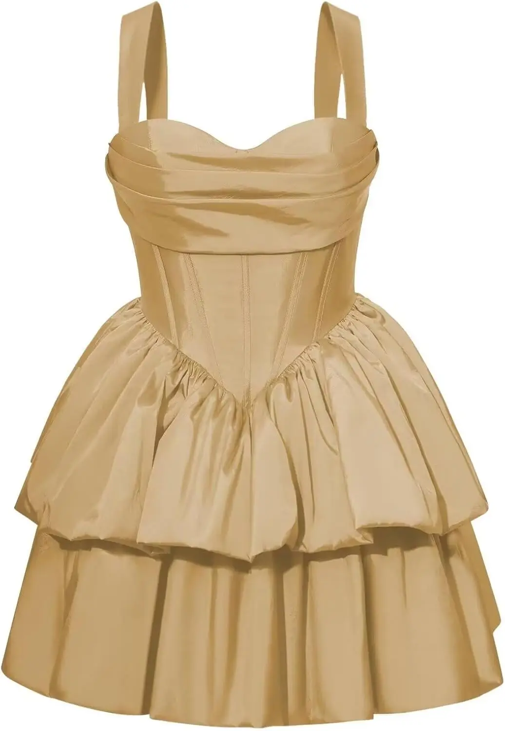 

Милые атласные платья для встречи выпускников 2025 Короткое многоярусное коктейльное платье для подростков Бальное платье с бутоном цветка выше колена, мини