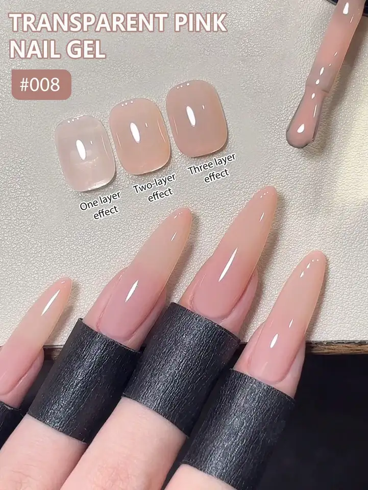 Esmalte en gel rosa transparente de 15ml de larga duración, esmalte en gel que se remoja con luz LED/UV, para salón de uñas o casa, regalo para mujer 2