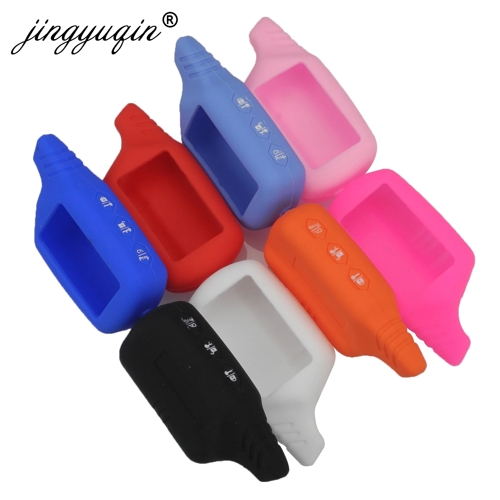 jingyuqin B9/B6 Silicone Case for Starline B91 B61 A91 A61 KGB FX-5 Jaguar ez-one LCD Keychain Car Remote 2 Way Alarm Key Cover