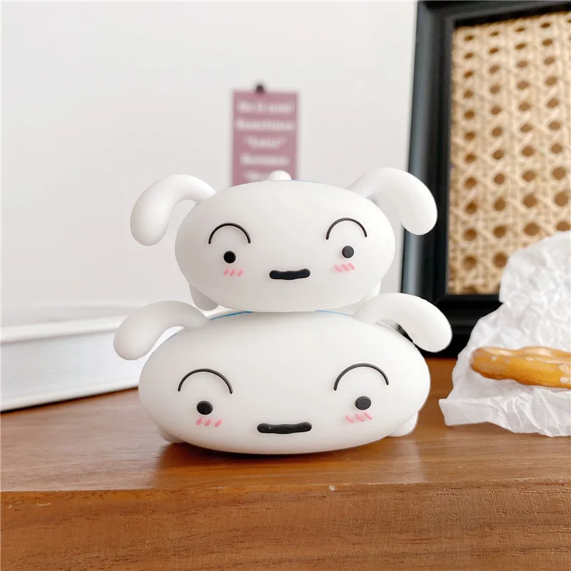 For Airpods 4 Case 2024,Cute 3D Cartoon White Dog Silicone Protective Earphone Cover For Airpods Pro 2 Case Girls Kids Funda