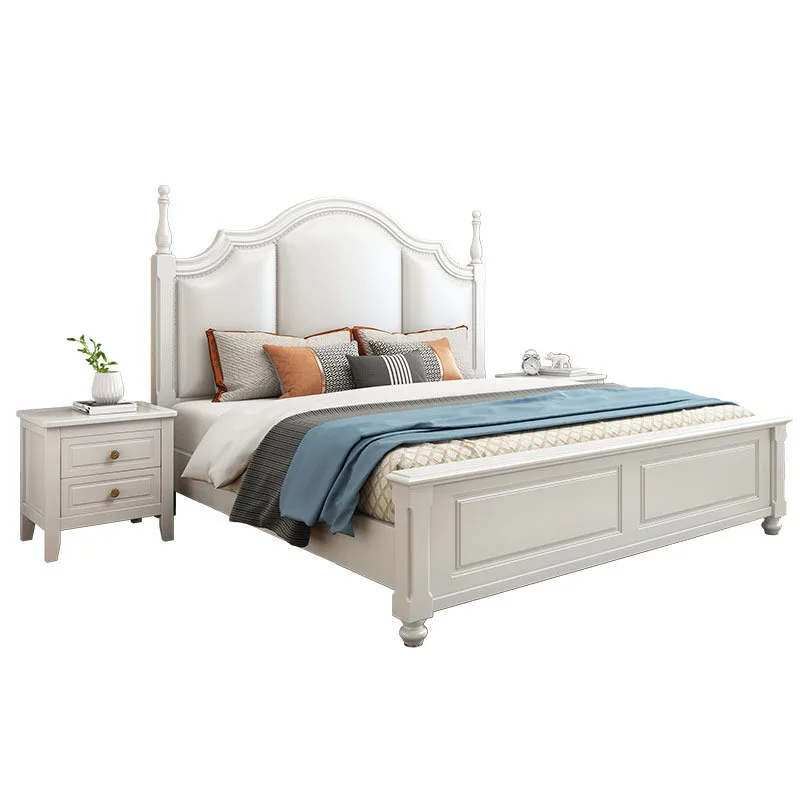 American solid wood bed 1.8 meters light luxury bed double bed