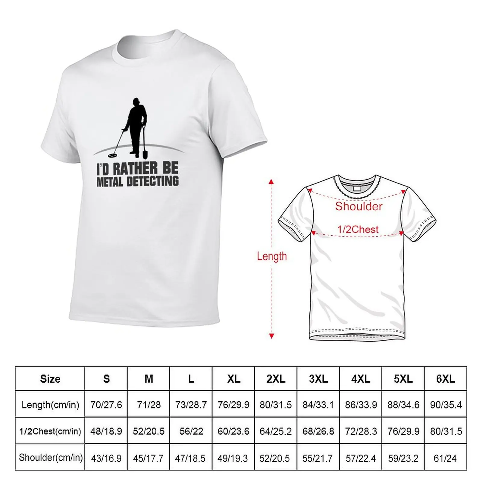 I,D RATHER BE METAL DETECTING T-Shirt Performance Workout Short Sleeve Tee