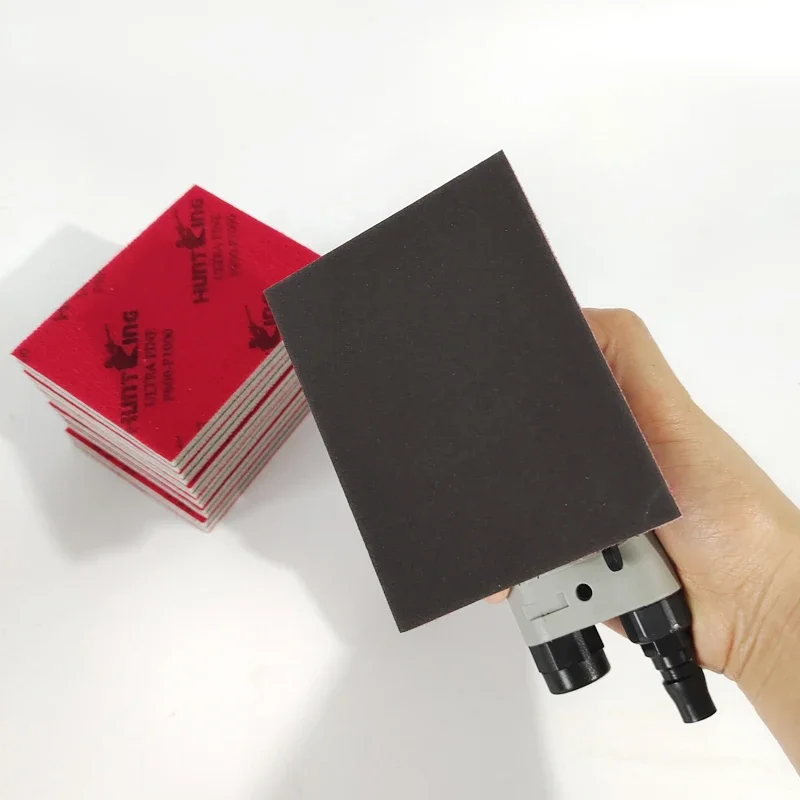 빨간색 사포 자동차 모래 퍼티 75x100 정사각형 건식 스폰지 사포 하드웨어 가구 표면 연마 연마재