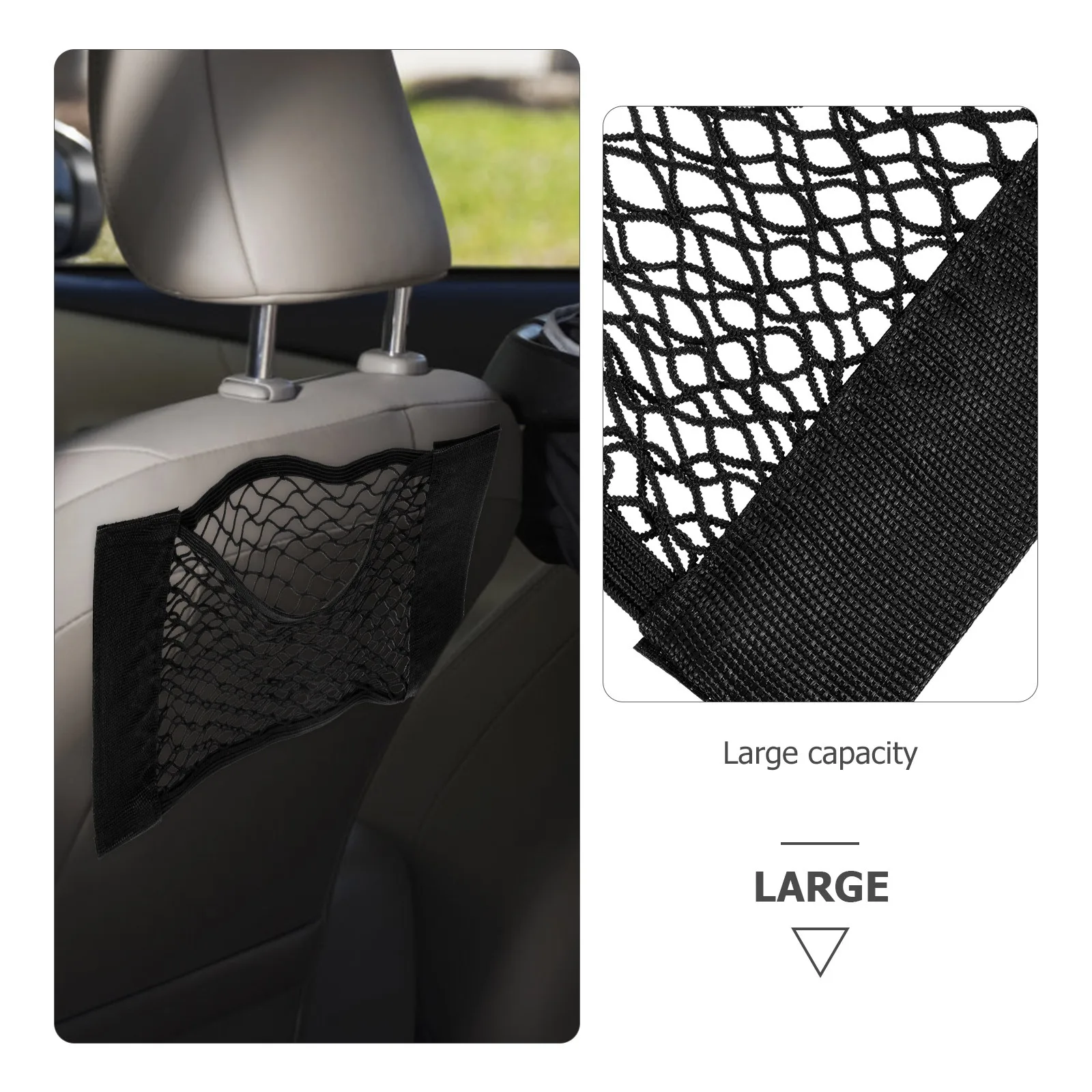

2Pcs Car Storage Nets Front Seat Organizer Auto Elastic Mesh Net Trunk Bag Multi-Functional Universal Car Organizer Storage