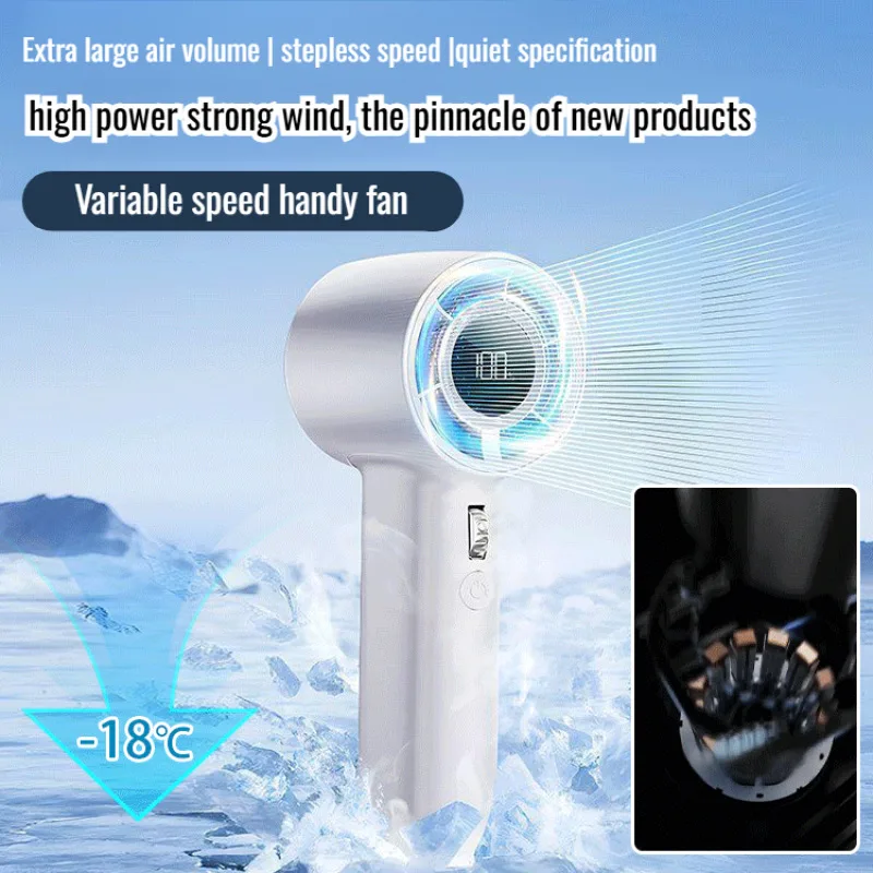 Digital display highspeed turbine ice mini portable rechargeable fan handheld portable ice fan