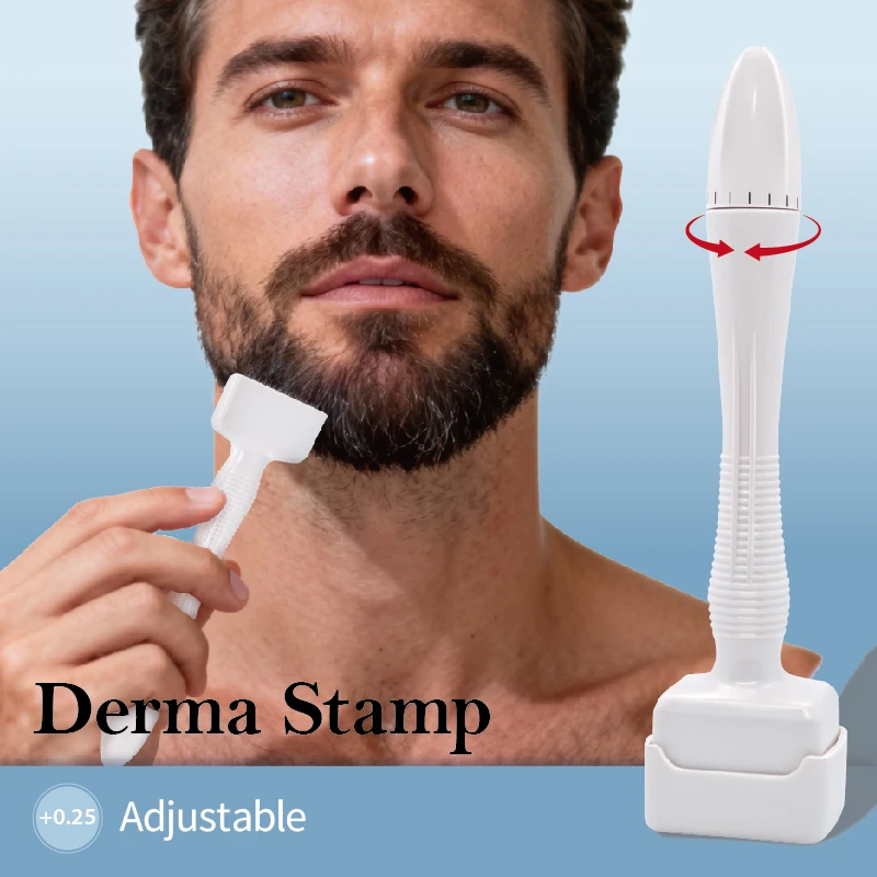 140 Needles Adjustable Derma Stamp Microneedle Face Roller Massager Skin Beard and Hair Care Needle Length 0.25mm image 2