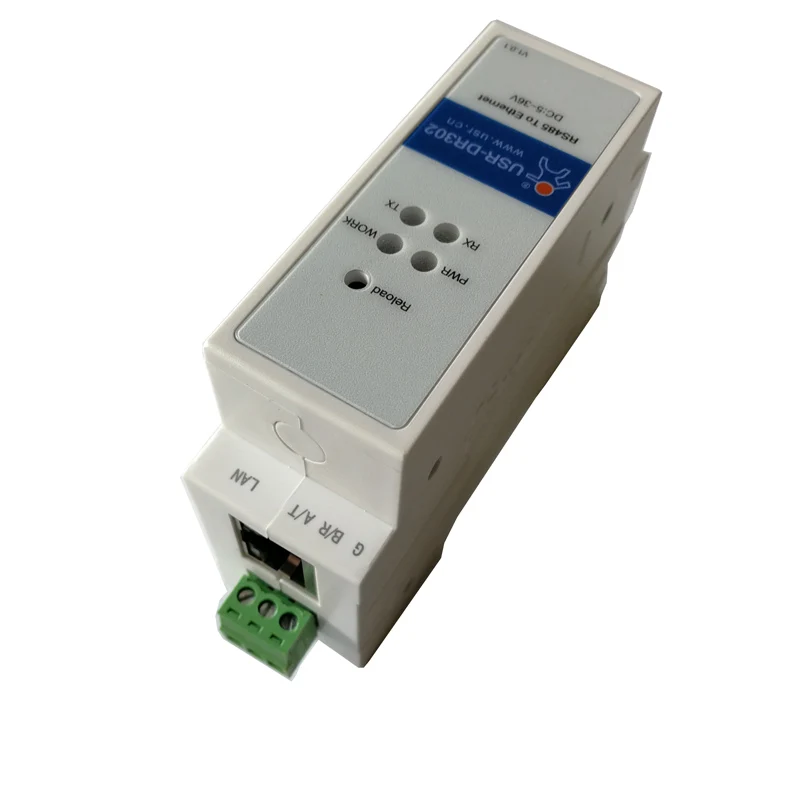 محول إيثرنت لنقل البيانات ، محول الطاقة ، تركيب السكك الحديدية DIN ، Modbus RS485 ، RTU إلى TCP ، USR-DR302