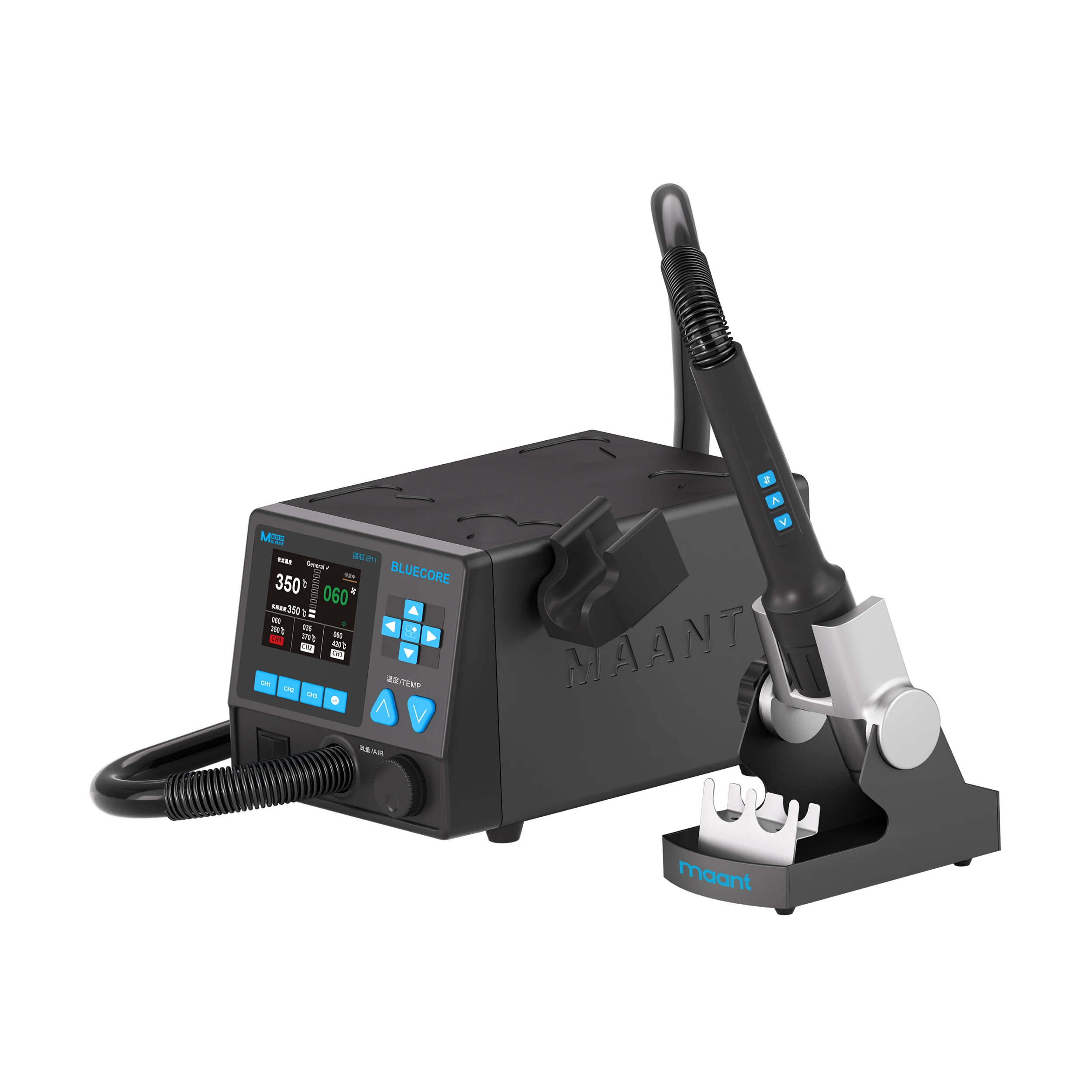 MaAnt Blue Core B11 Intelligent Hot Air Gun 1100W 100-500℃ Precise Temperature Control Soldering Rework Station for Phone Repair