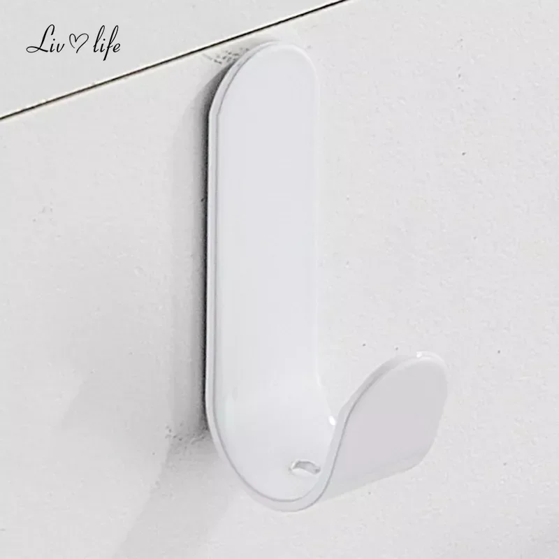 1PCS Strong Stainless Steel Self-Adhesive Hooks Waterproof Sticky Hooks Hanging Bathroom Towel Keys Kitchen Bathroom J-type Hook