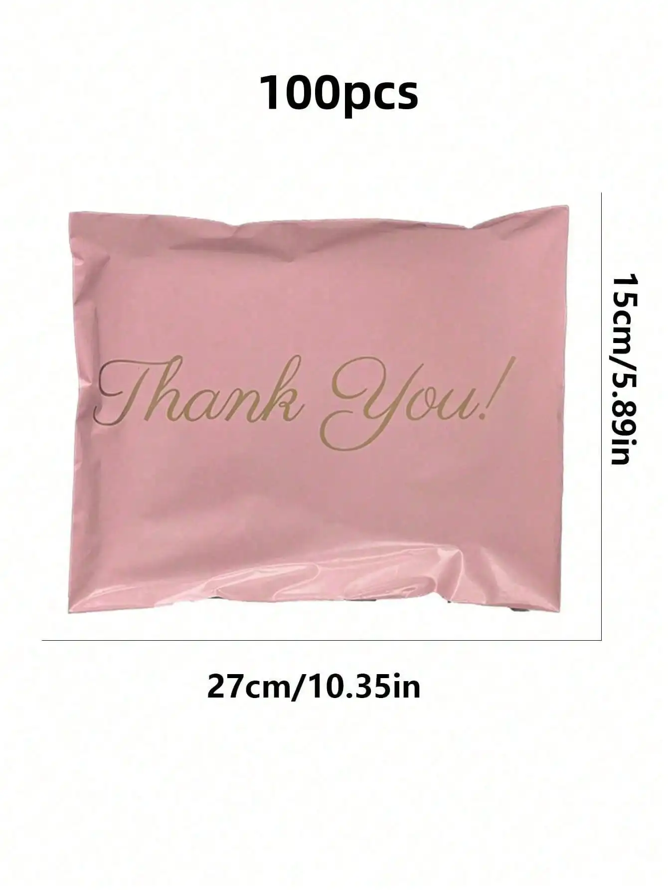 100pcs Pink thank you packaging bag, thickened waterproof gift bag, express bag, suitable for holiday parties,wedding decoration