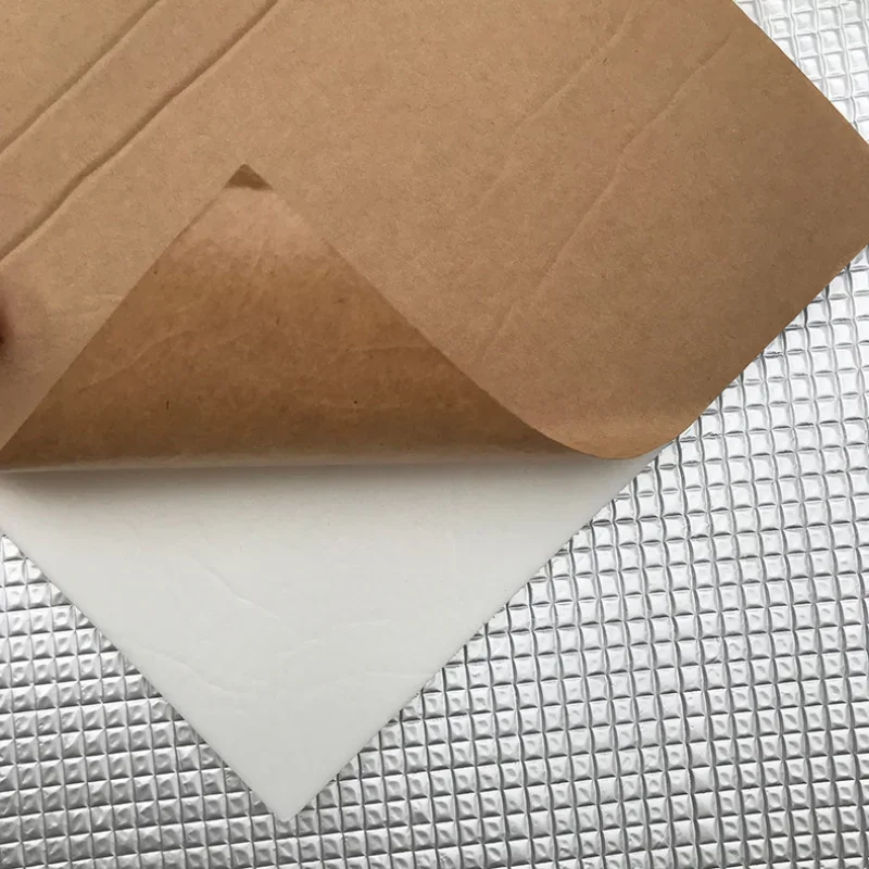 1 Roll 50*200cm Aluminum Foil Cotton Car Thermal Insulation Film Car Truck Thermal Insulation Muffler Pad Fire Protection Foam