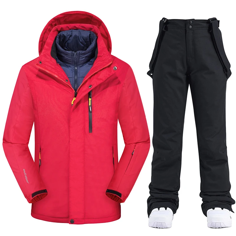-30 Degrees Men\'s Ski Suit Winter Warm Waterproof Snowboard Ski Jackets Pants Set Men Outdoor Sports Windproof Snow Costumes