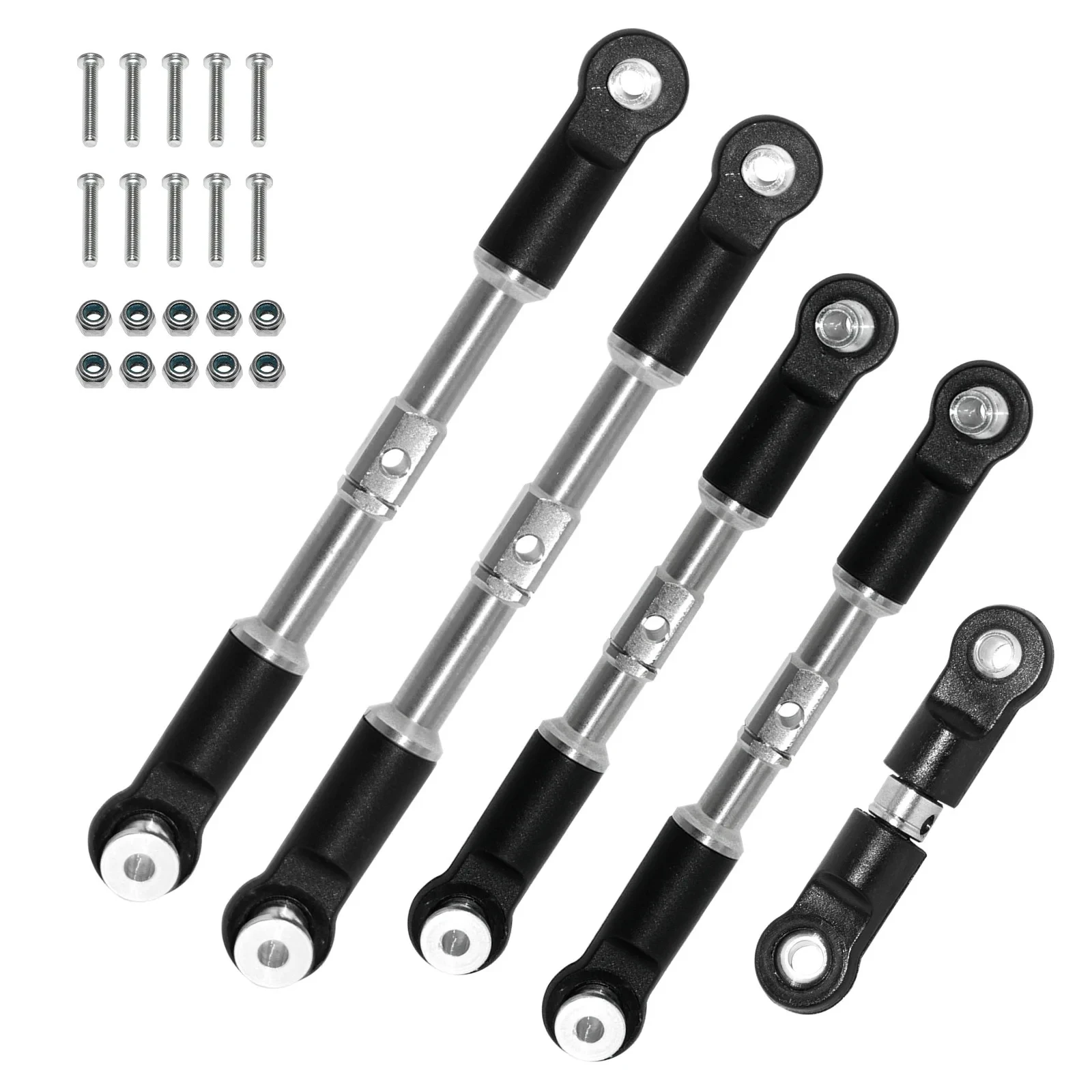 5pcs เหล็ก Turnbuckles Camber Links Toe Links ชุดเชื่อมต่อสําหรับ Arrma 1/7 Infraction Limitless Felony 1/8 Typhon อะไหล่อัพเกรด