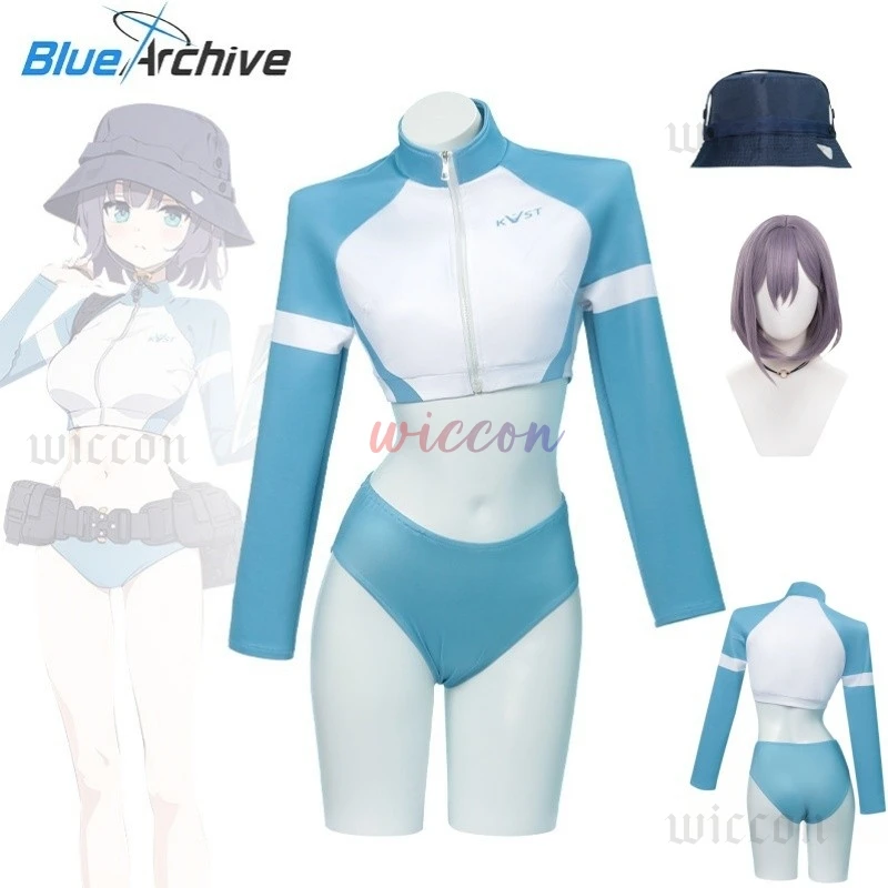 Игра Синий Архив Sorai Saki Косплей Костюм Купальники Униформа Костюм Парик Купальник Хэллоуин Карнавальная Вечеринка