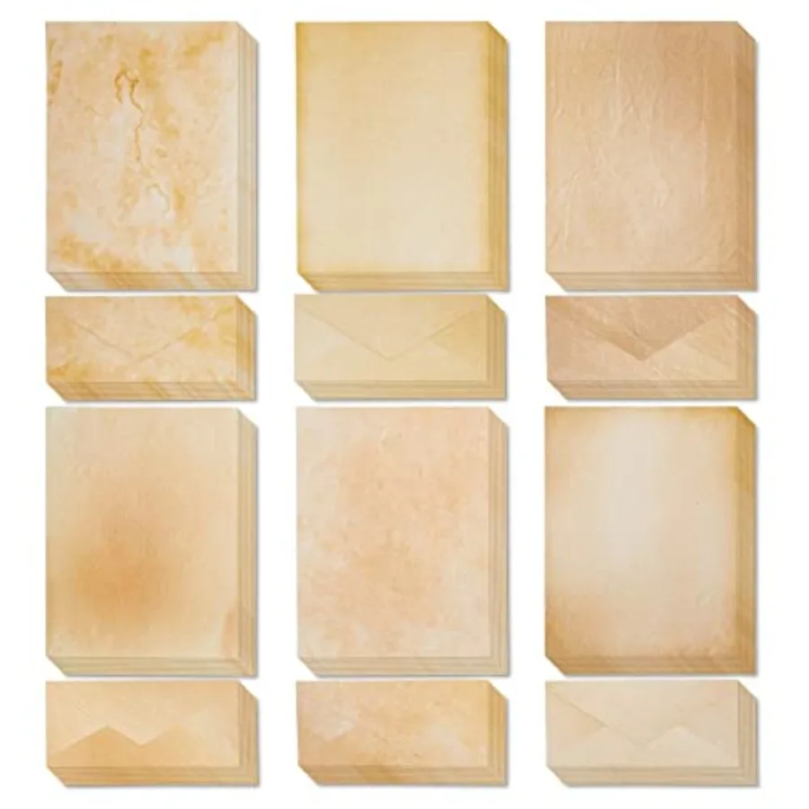 

Набор из 48 предметов: бумага и конверты в винтажном стиле, 96 предметов в комплекте для писем, приглашений на вечеринки, скрапбукинга