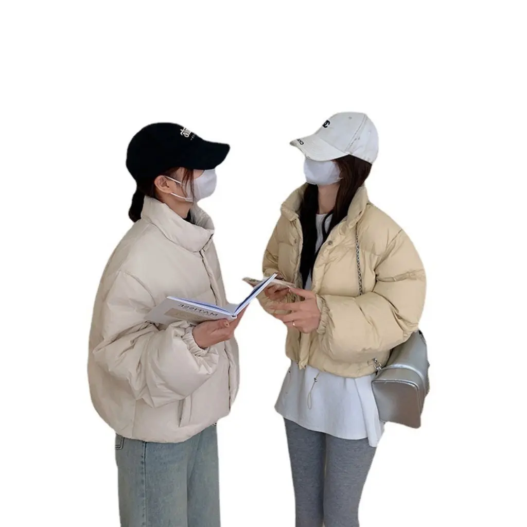 

New Korean Fashion Bread Suit Stand Collar Cotton-Padded Jacket Loose Small Padded Coat for Women