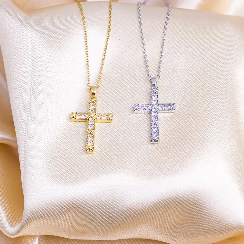 

5 Pieces Zircon Charms Lovely Crystal Women Jewelry Style Lovely Cross Classic Religion Women Jewelry Gift