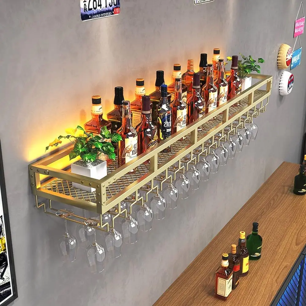 

Настенная подвесная винная полка — многофункциональная железная подставка для хранения с направляющей, простая сборка