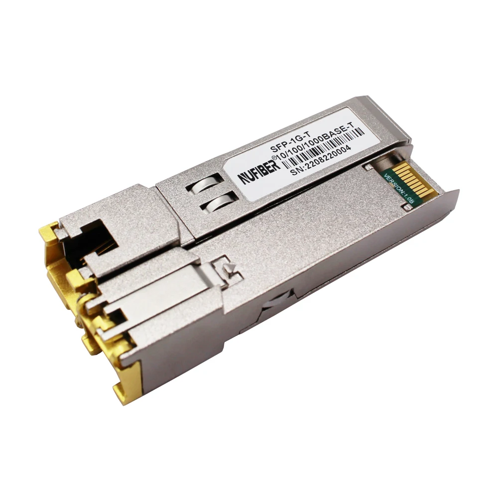 5PCS Nufiber 10/100/1000M Fiber Optic Copper RJ45 SFP Transceiver Module FTTX Compatibility Many Brands Switches 0-70 100m Netwo