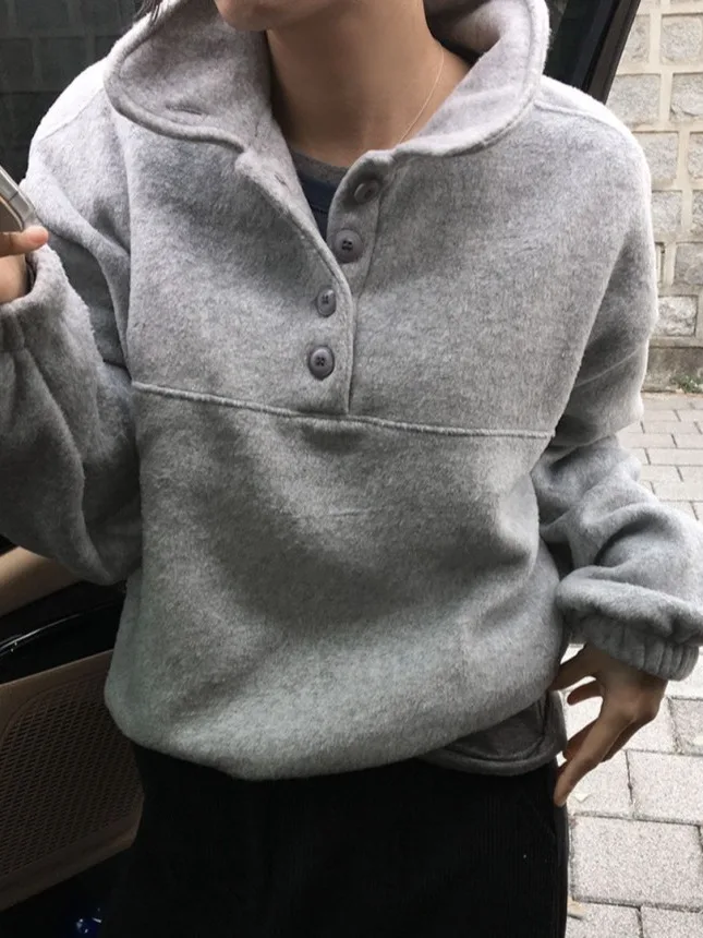 Chique vroege lente f-knop Ne Fce warm sweatshirt dames los veelzijdig ontwerp gevoel trendy top warm sweatshirt met capuchon