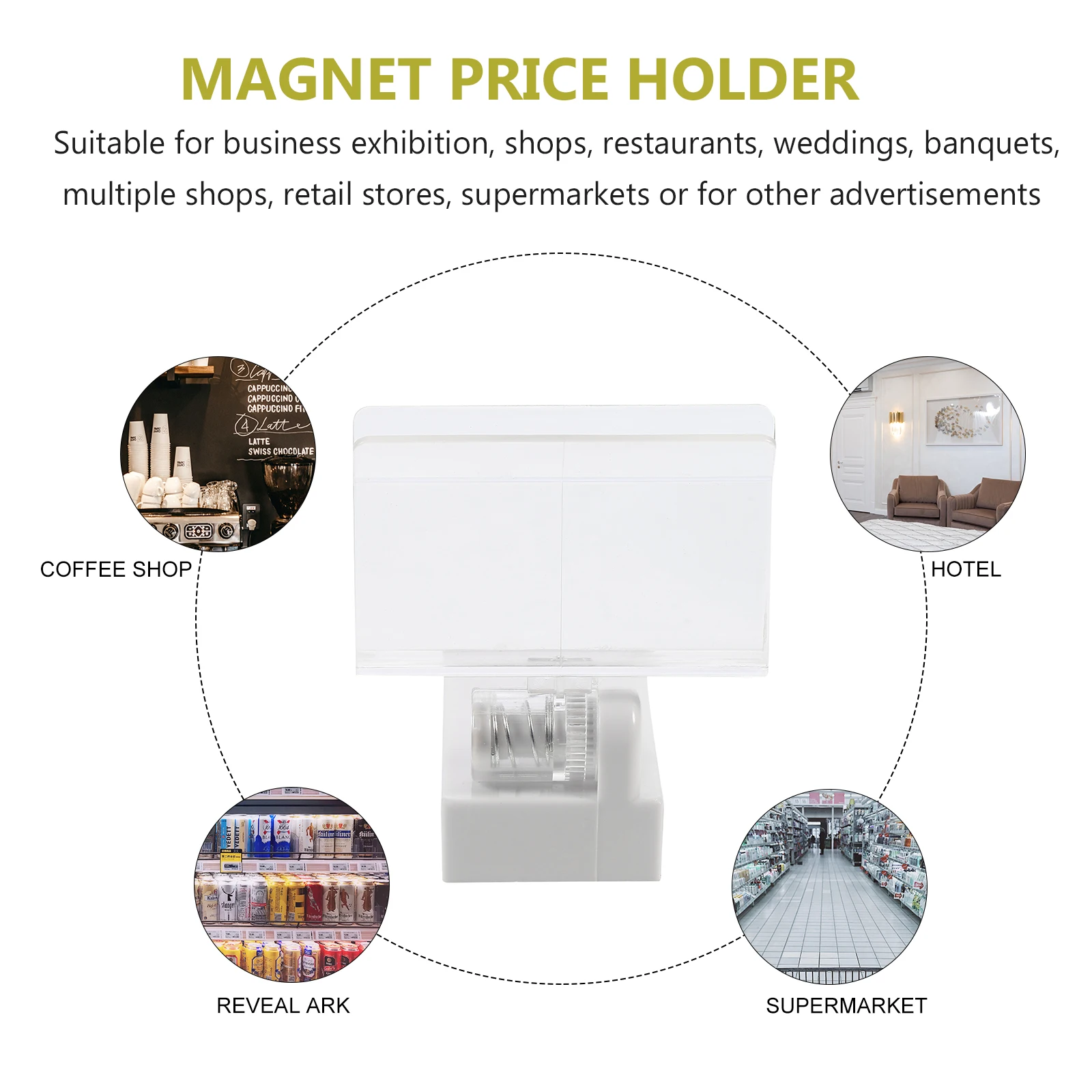 

4 Pcs Magnet Clip Advertising Clips Merchandise Sign Holder Desk Retail Display