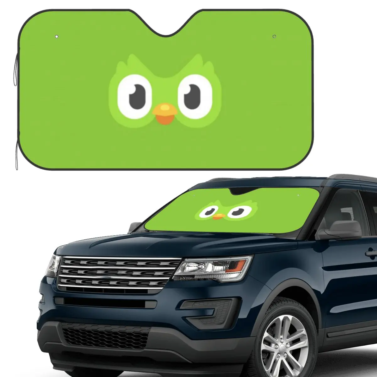 

Duolingo Owl Duo Sunshade Windscreen Car Front Windshield Window Sun Visor Accessories Covers