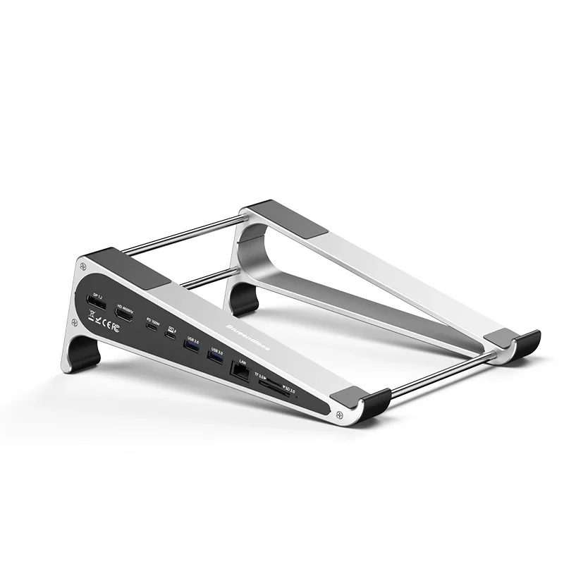 Laptop Stand with 4K 60Hz HD SD/TF Card Reader USB 3.0 5Gbps 100W PD Charger Type-C Hub Docking Station