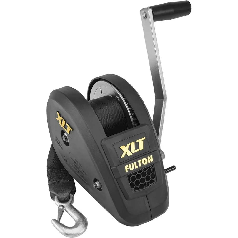 

142314 XLT Boat Trailer Winch with 20 Foot Winch Strap with Hook, 1,800 lbs. Capacity, Single-Speed Hand Crank Winch