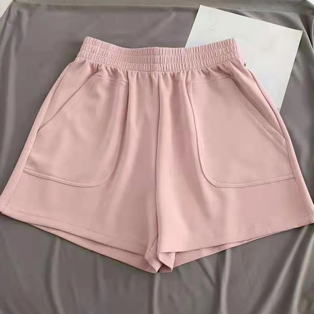 Casual Outdoor Black High Waist Pants Casual Shorts All Seasons Wear Microelasticity Fabric For Daily Activities