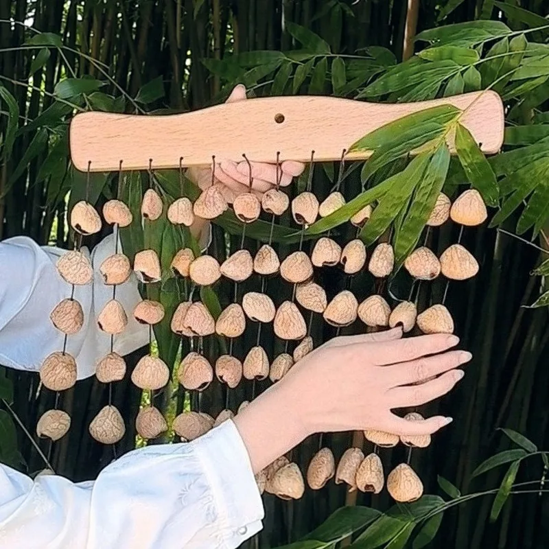 Fruit Shell Rattle Sound Beam Wind Chime Outdoor Meditation Sound Healing Hand Bell String Bell Musical Instruments Percussion