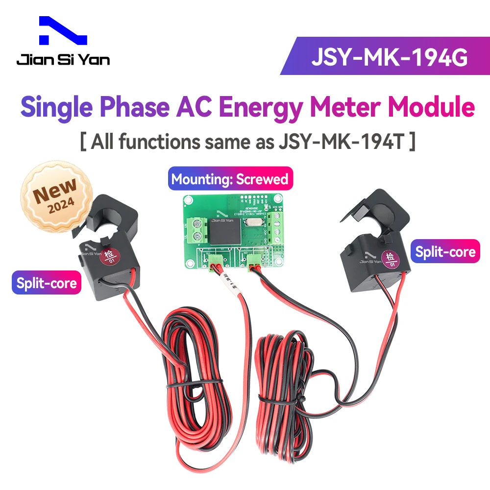 JSY-MK-194G AC 1P 20mA-100A Dwukierunkowy moduł miernika energii z TTL Modbus-RTU (wszystkie funkcje takie same jak JSY-MK-194T)