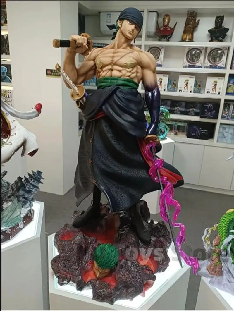 Large 46cm One Piece Sauron Extra Gk Carry A Knife 5 Head Carving Anime Figures Limited Edition Ornament Model Collectible Toys