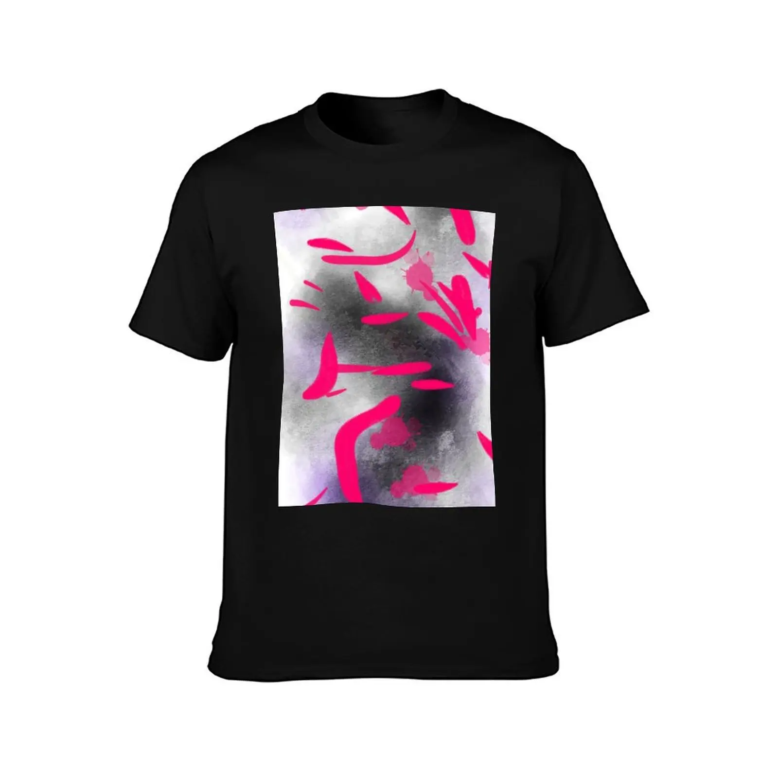 Hot pink Splash abstract T-Shirt Plus Size Lightweight Top T-Shirt