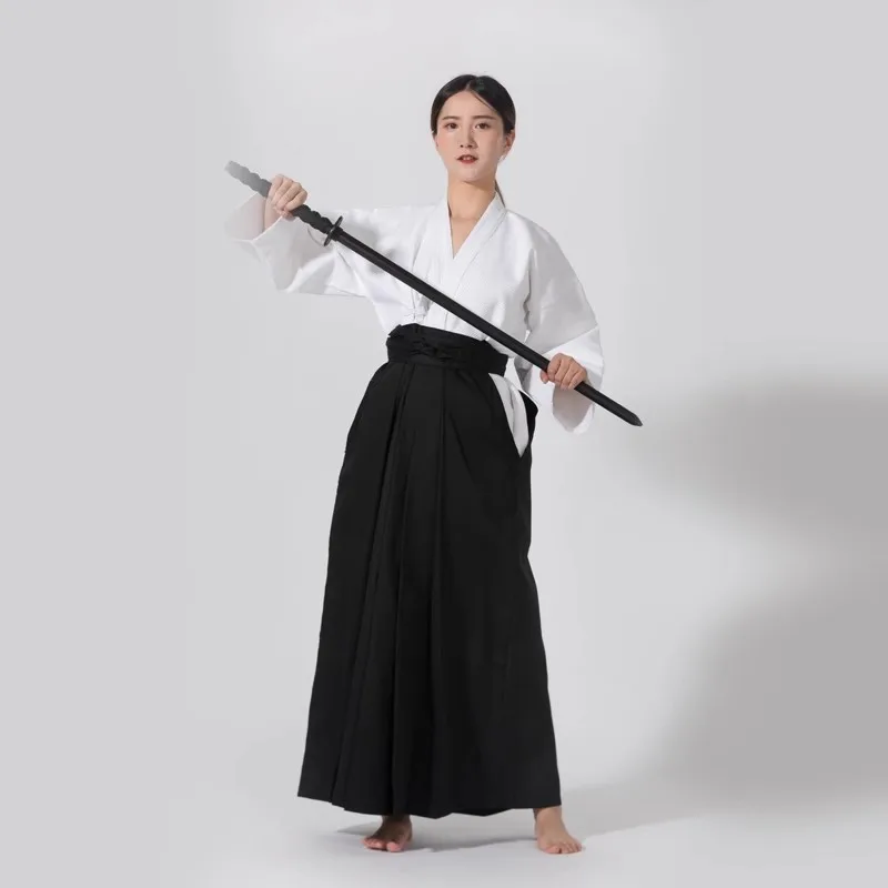 

Japanese kendo uniform unisex kendo suits summer cotton white top sarong skirt trousers kendo trousers cosplay costume