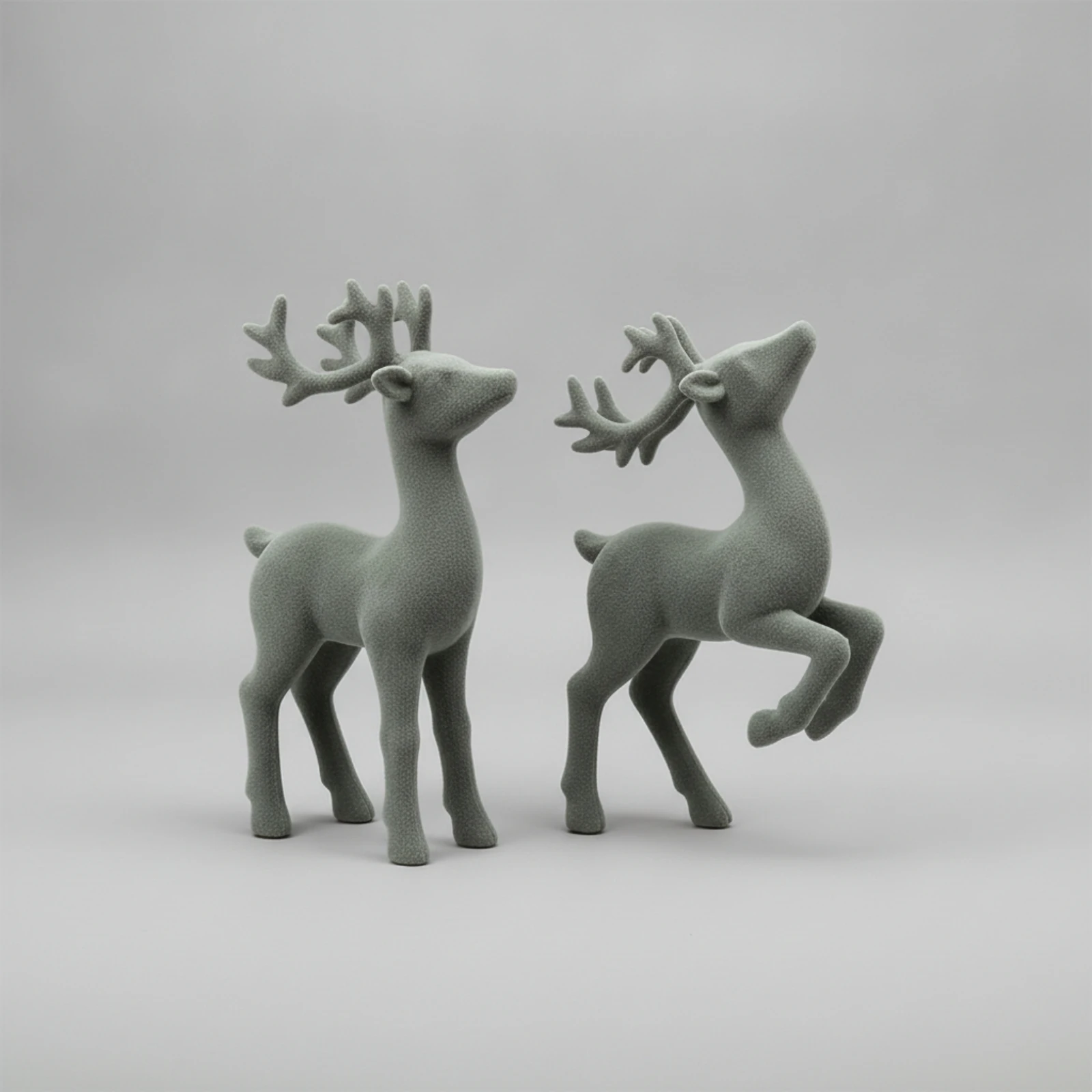 2 Pieces Deer Figurine Standing Christmas Deer Statue Rustic Figurines Simple for Mantel, Entryway