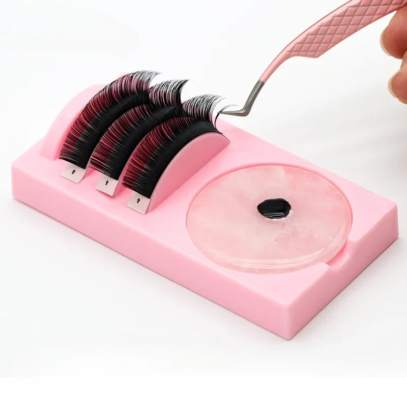 1PCS Reusable 2 in 1 อะคริลิคขนตาปลอม Eyelash Stand Pad และผู้ถือกาวขนตา Grafting Assistor Station เครื่องมือที่จําเป็น