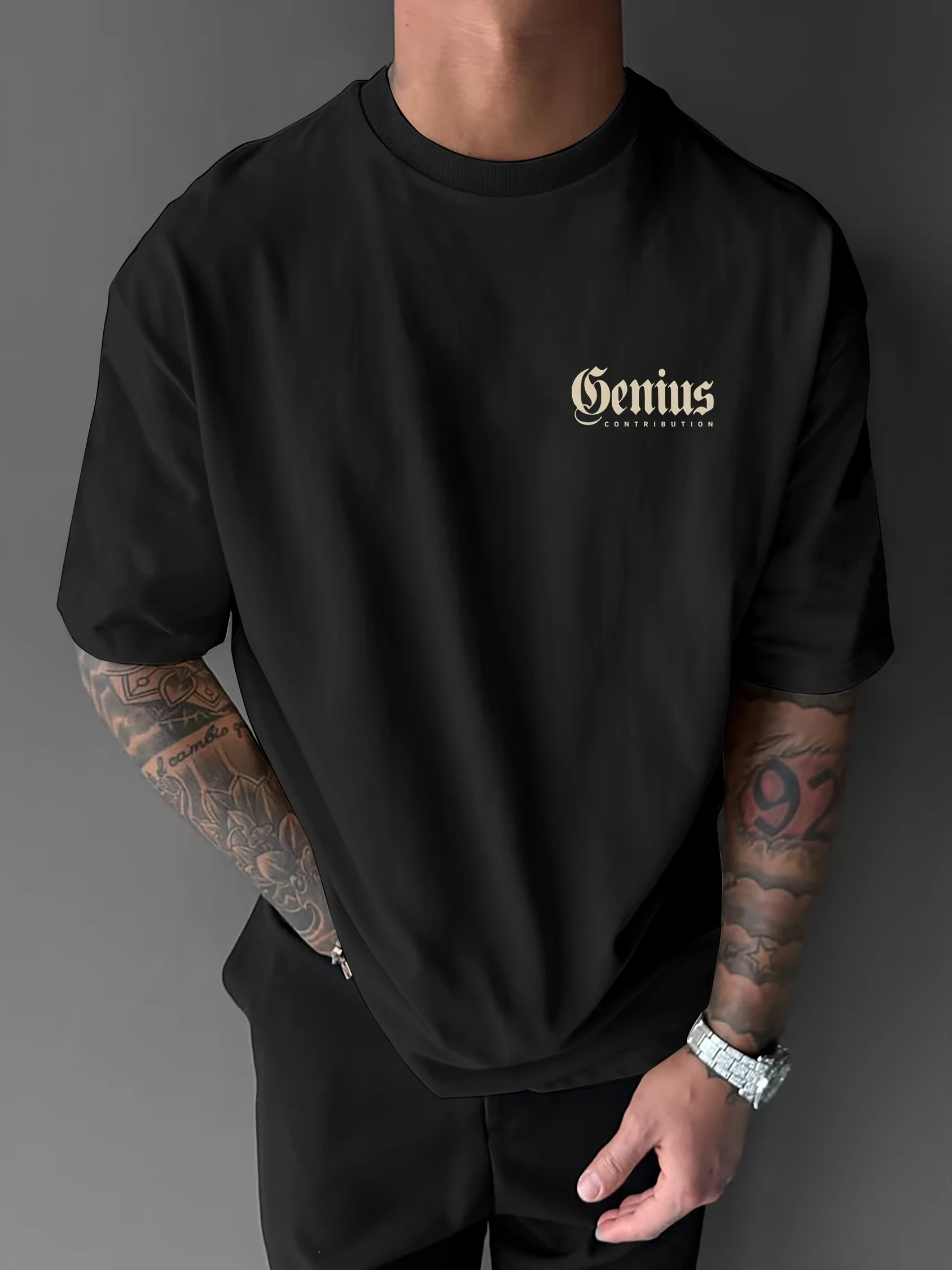 2026 Men Skull Pattern T-shirt Street Style Loose Fit 100% Pure Cotton Soft Material Suitable for Daily Casual Wear Versatile