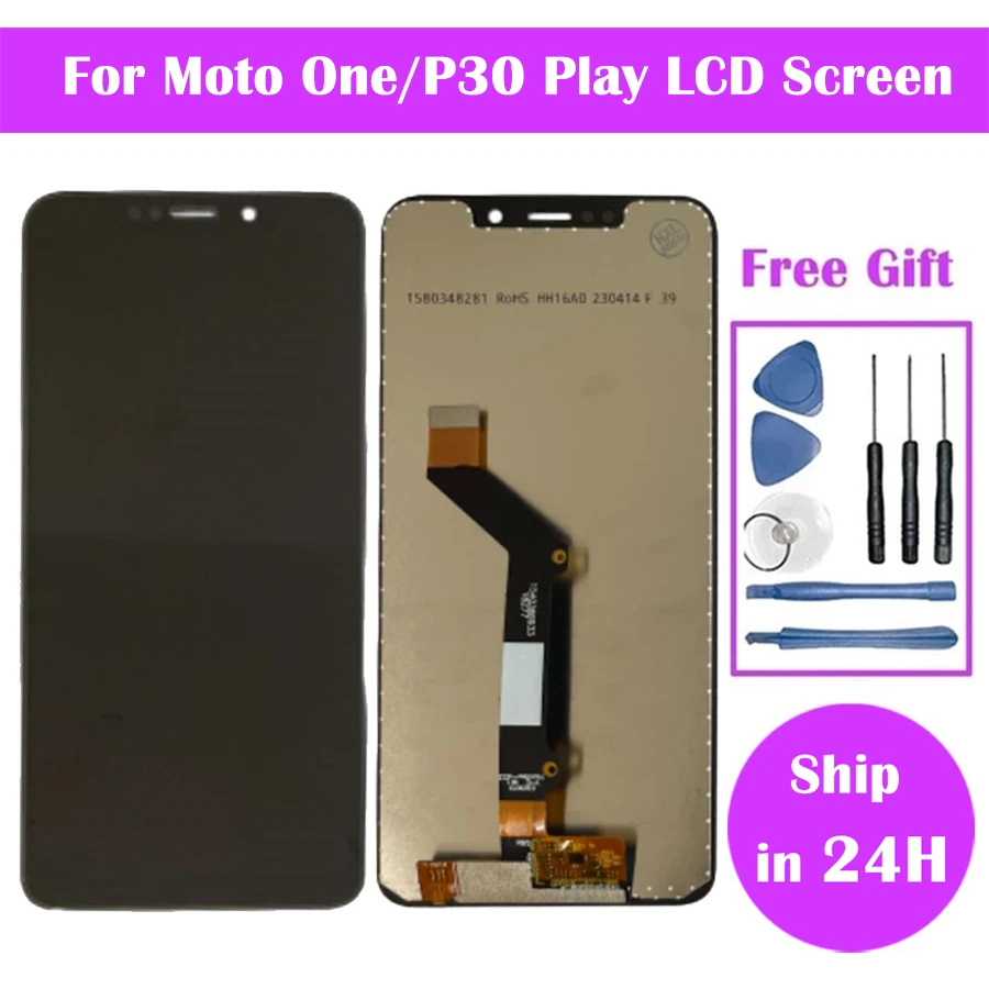 5.9\'\' For Motorola Moto One P30 Play LCD XT1941-1 XT1941-3 XT1941-4 XT1941--5 LCD Display With Touch Screen Assembly + Frame