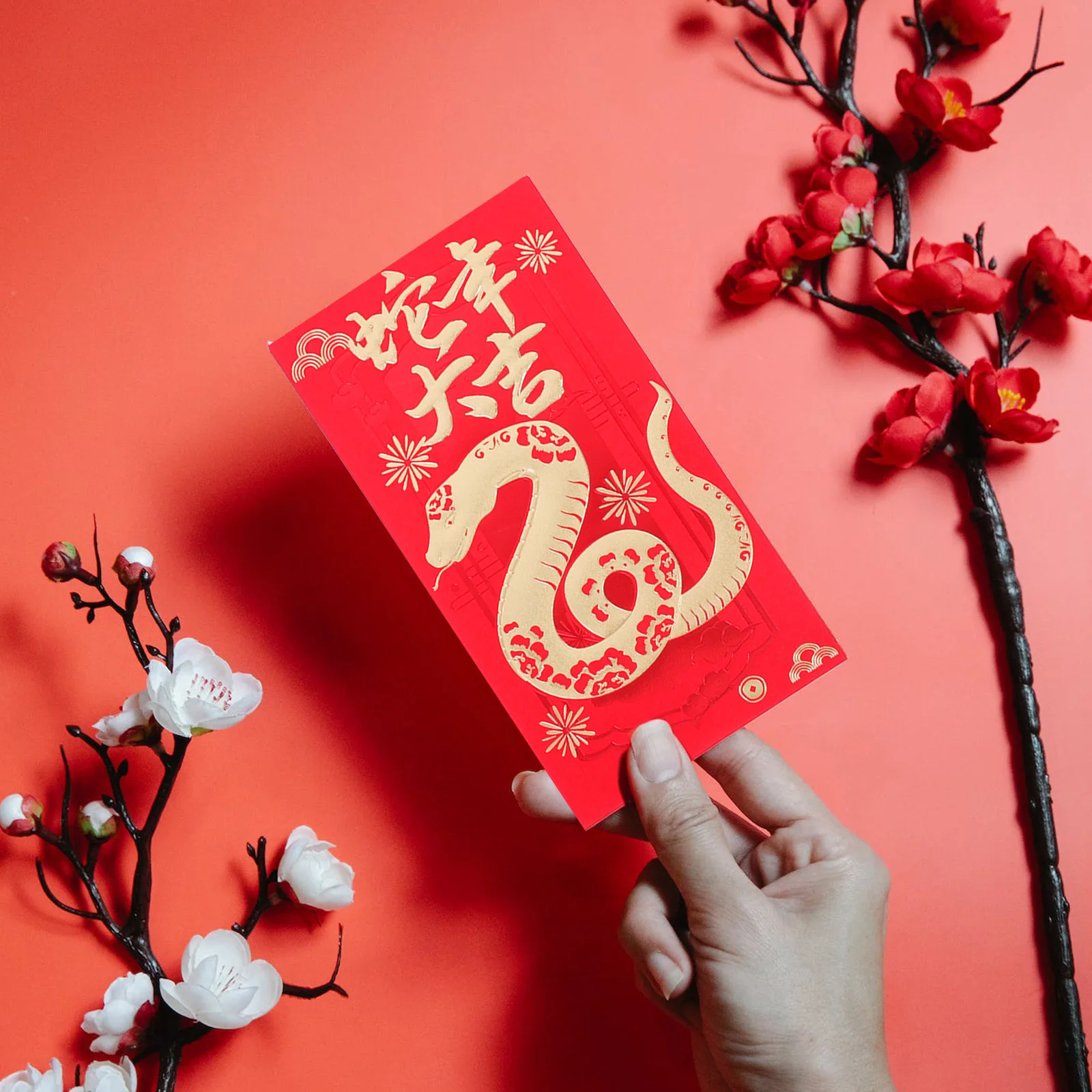 30Pcs Gold Foil Red… - image