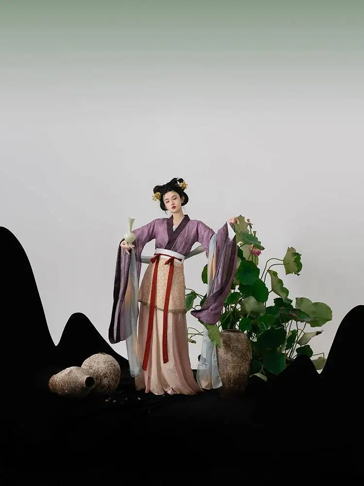 魏晋風[酔酒不滅の家]復元された南北朝時代の漢服女性用大袖ルージャケット