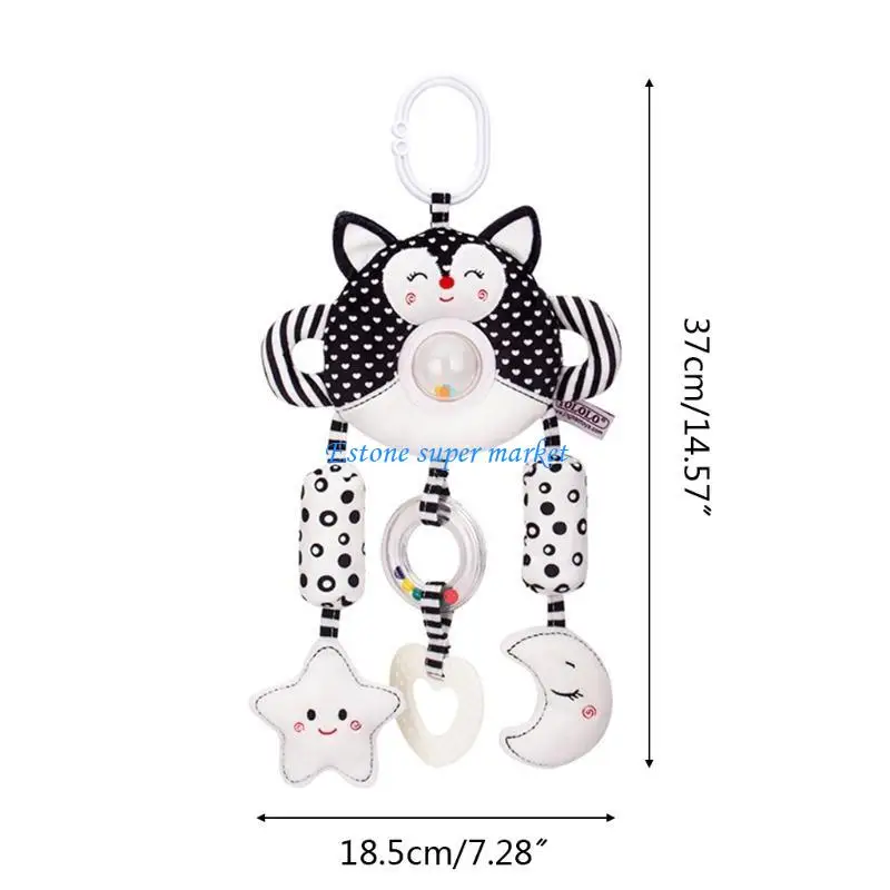 090B รถเข็นเด็ก Rattle ของเล่นรถเข็นเด็ก Pram จี้ Bed การ์ตูนสัตว์สำหรับตุ๊กตาทารก Crib Sensory ของเล่น