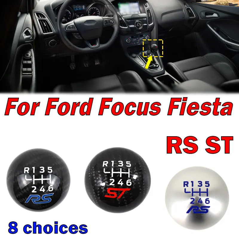 

Car Accessories For Ford Focus Fiesta RS ST 6 Speed Manual Shift Knob Car Handball Gear Stick Lever Carbon Fibre Aluminium Alloy