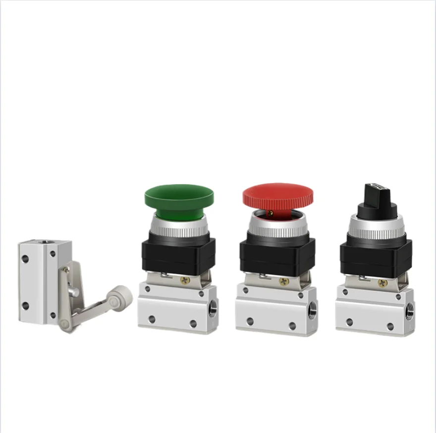 

Pneumatic two-position two-way mechanical valve button roller knob switch MOV-01/02/03 manual control pneumatic valve