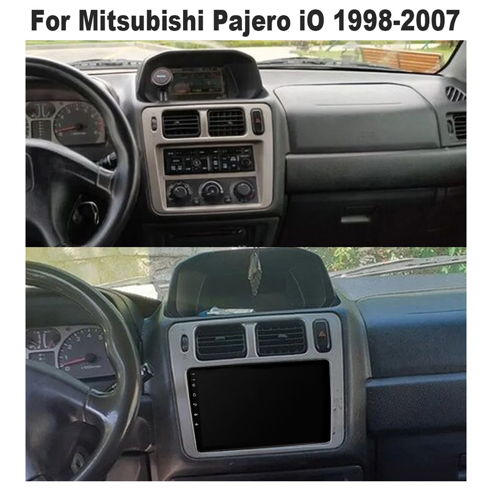 راديو سيارة 2DIN لميتسوبيشي باجيرو iO 1998-2007 أندرويد 16 4G واي فاي أندرويد السيارات Carplay نظام تحديد المواقع والملاحة لا مشغل ديفيدي