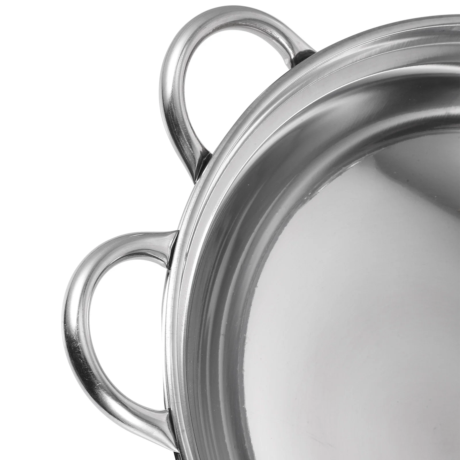 2 قطعة وعاء ساخن من الفولاذ المقاوم للصدأ وعاء طبخ صغير مع مقابض مزدوجة أواني معدنية للمطبخ غير لاصقة للاستخدام المنزلي والمطعم في الهواء الطلق #2