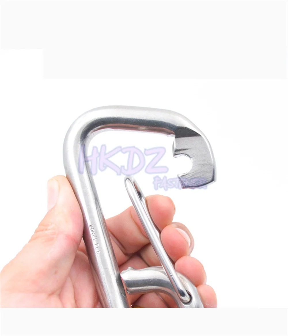 304 Stainless Steel Carabiner Spring Link Hook Carabiner Multitool Mountaineering Buckle Lock Camping Hook Rope M6 M8 M10 M12